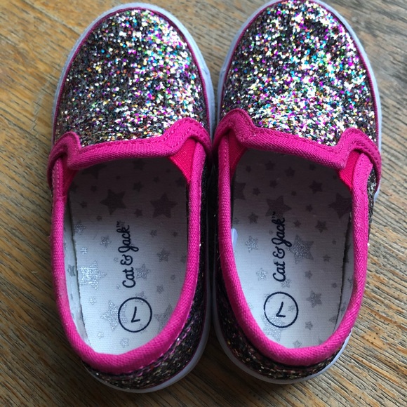 RAINBOW SPARKLE toddler girl shoes size 7 - Picture 2 of 4